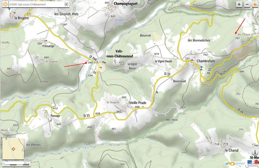 Altitude de la commune